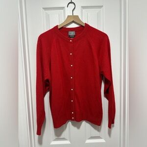 Vintage Red Button-Up Sweater